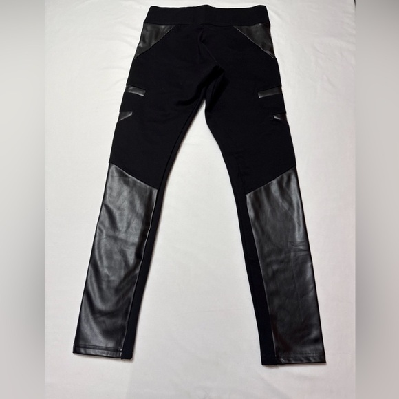 MeMoí SEXY MOTO PLEATHER ACCENT SHAPING LEGGING SZ S/M - Picture 4 of 10